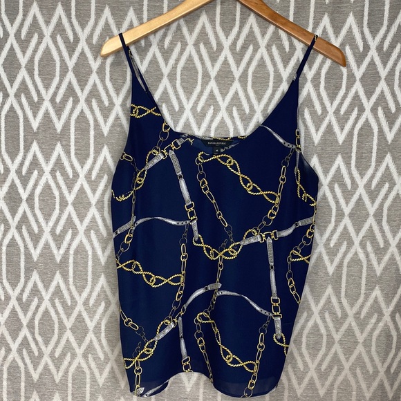 Ann Taylor Tops - Banana Republic Tank Blouse Top in Navy With Chain & Strap Art Size: Medium